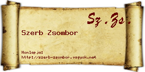 Szerb Zsombor névjegykártya
